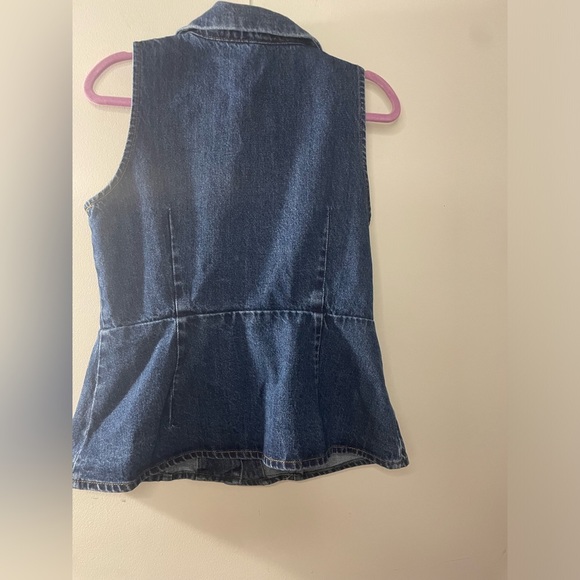 Self-Portrait||Denim Vest, with Crystal like floral buttons, Size 10, Worn Once - Picture 8 of 8